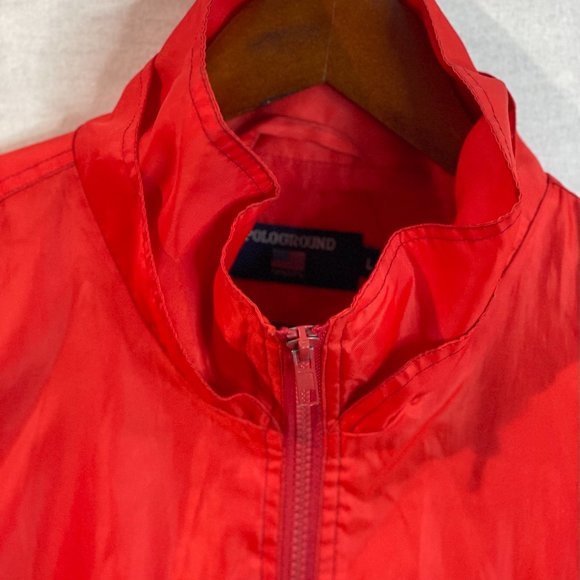 Pologround Ralph Lauren Zipper Rain Sports Jacket Luxury Brand Red Size Large - Picture 5 of 8
